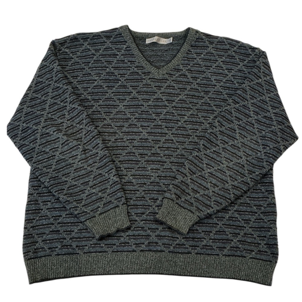 Vintage Shenandoah Men's Patterned Cotton Blend Sweater Grandpa Academia XL